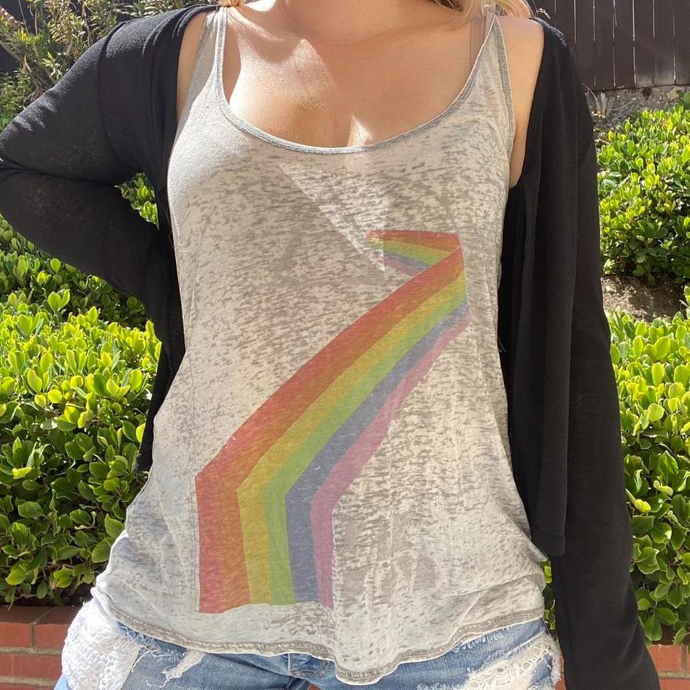 Pink Floyd Dark Side of the Moon Prism graphic Gray/Grey Tank